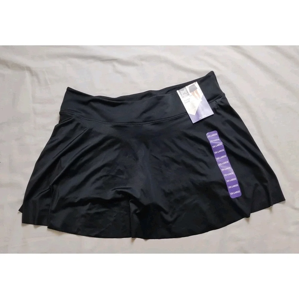 Member's Mark Tennis Skort Women's XXL Black Pleated Skirt Shorts & Pockets NEW